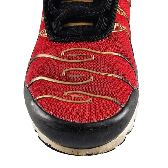 Nike Air Max Plus Red Gold Black Sneaker Running Shoes Women's Size 5.5 - Picture 9 of 16